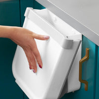 Cestino Sopraporta, Secchio Spazzatura 9LT Salvaspazio Pieghevole 29x25x17.5cm Bianco