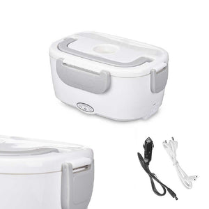Scaldavivande Porta Pranzo Termico Elettrico 220/12Volt Portatile con Accessori Bianco