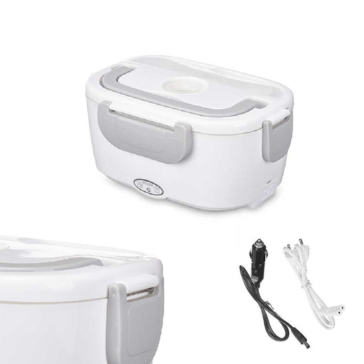 Scaldavivande Porta Pranzo Termico Elettrico 220/12Volt Portatile con Accessori Bianco