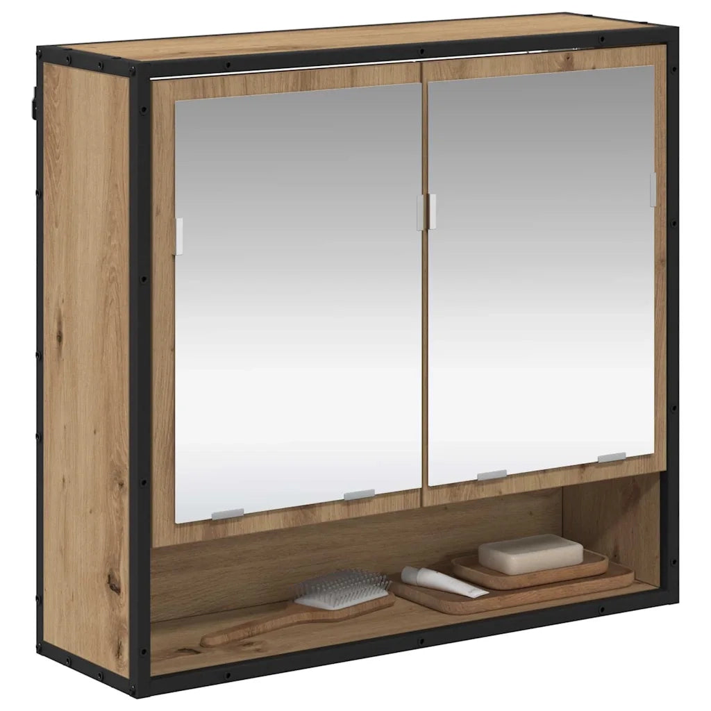 Scaffale da parete con porta Rovere artigianale 65 x 20 x 60 cm