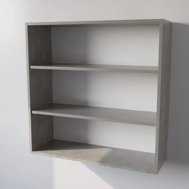 Pensile Cucina  in Legno Nobilitato Cemento, Mobile Alto con 2 Ante, Pensile Componibile Moderno Made in Italy (H90XL90XP33cm)
