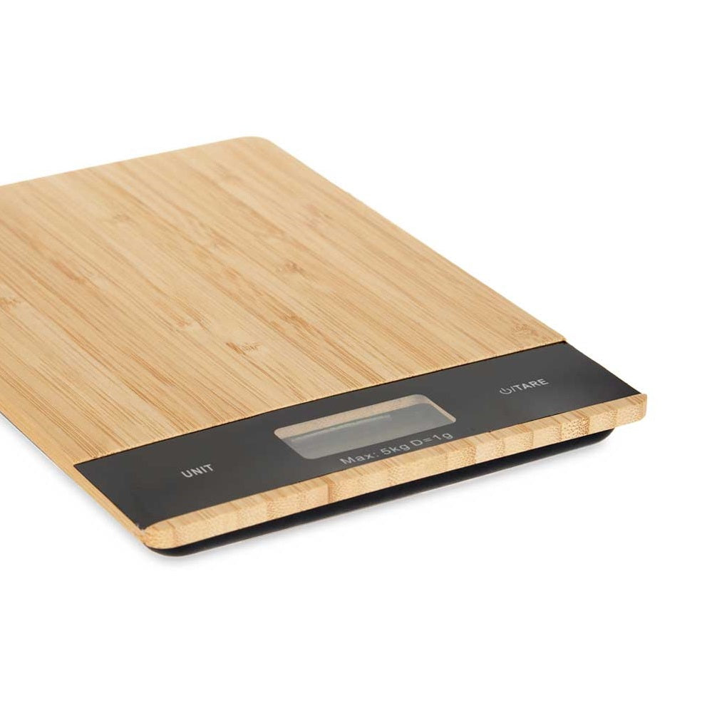 Bilancia da Cucina Digitale Ultra sottile in Legno di Bambù 5KG 21x15cm Touch Tara