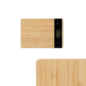 Bilancia da Cucina Digitale Ultra sottile in Legno di Bambù 5KG 21x15cm Touch Tara