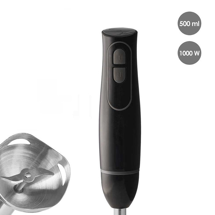 Frullatore a Immersione Tritatutto 2 Velocità Mixer Tagliaverdure Minipimer 1000W Con Brocca Graduata