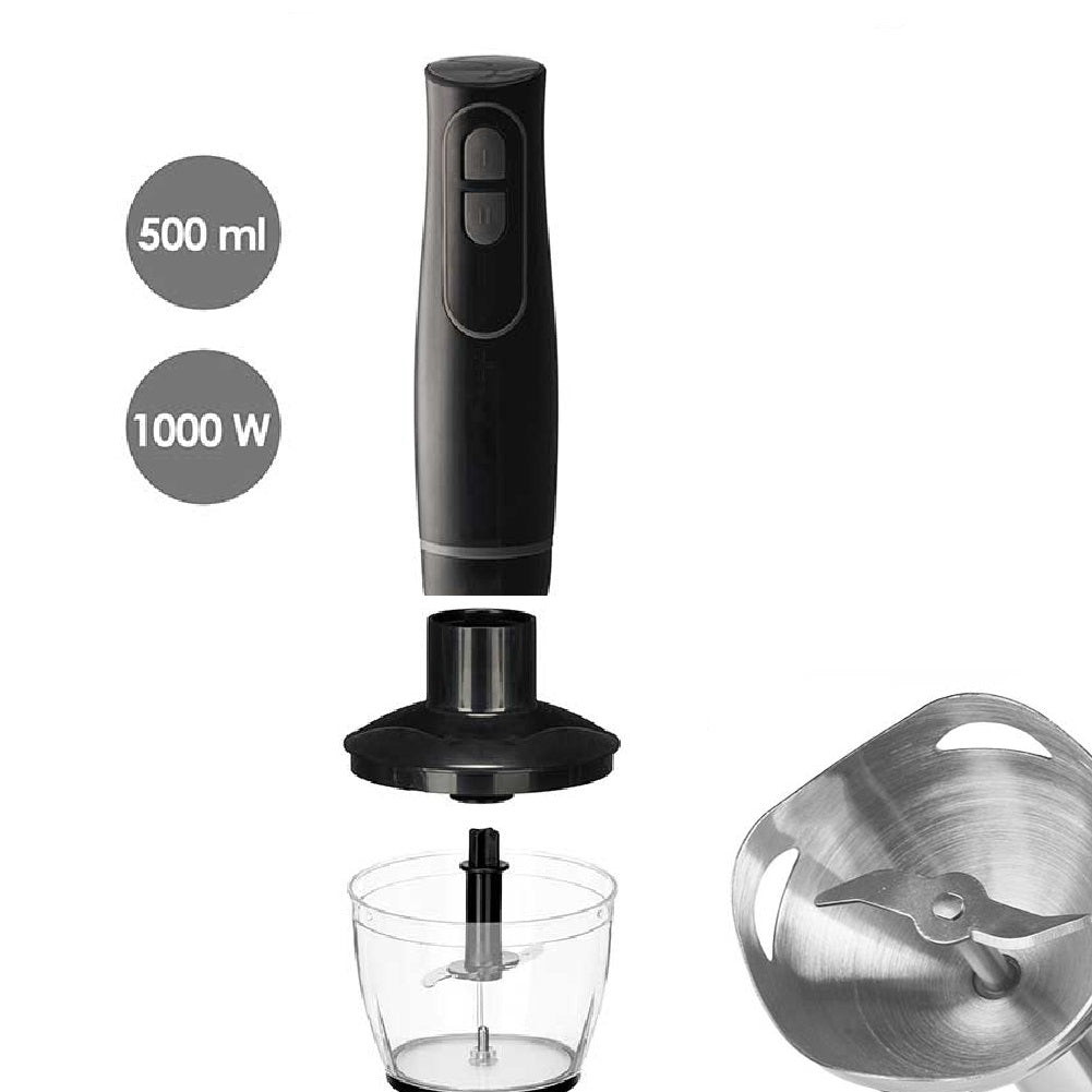 Frullatore Immersione 3in1 Tritatutto Montapanna 2Velocità Mixer Minipimer 1000W
