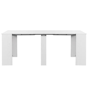 Tavolo da Pranzo Allungabile fino a 3 Metri Bianco Frassinato Moderna Salvaspazio