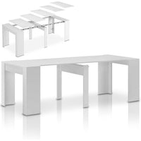 Tavolo da Pranzo Allungabile fino a 3 Metri Consolle Bianca Moderna Salvaspazio