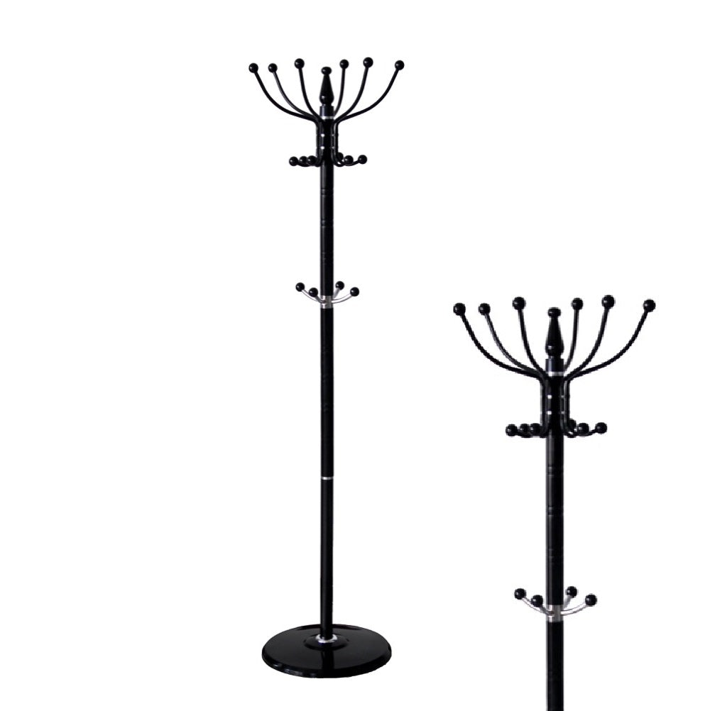 Appendi Abiti Autoportante base rotonda Con 16 Ganci Metallo 36x175 cm (Nero)