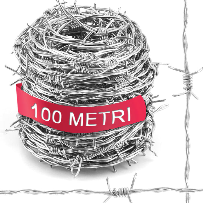 Bobina Filo Spinato Zincato 100 Metri Matassa Rotolo Metallico per Fai da Te