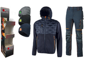 espositore 4 giacche spok - 4 pantaloni atom -10 cuffie cod:ferx.vit49850