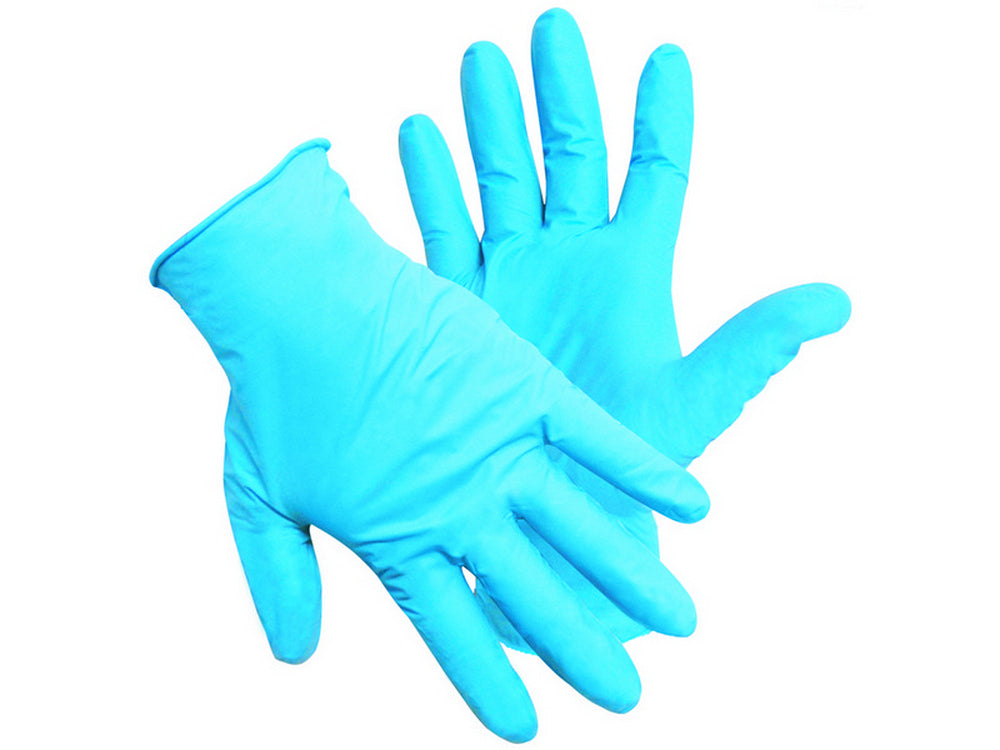 guanti monouso in nitrile nitroflex cf.100 pz col. blu tg. 6,5/7 (s) cod:ferx.vit33747