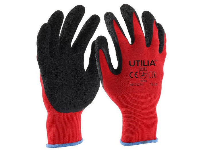 guanti in lattice/nylon col. rosso/nero tg. 7 cod:ferx.vit31271