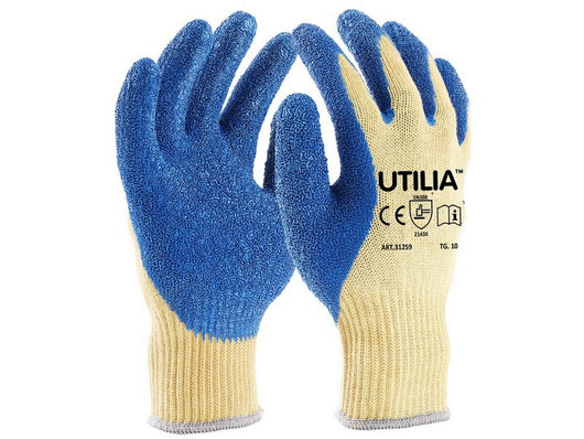 guanti in lattice/cotone col. blu tg. 9 cod:ferx.vit31258