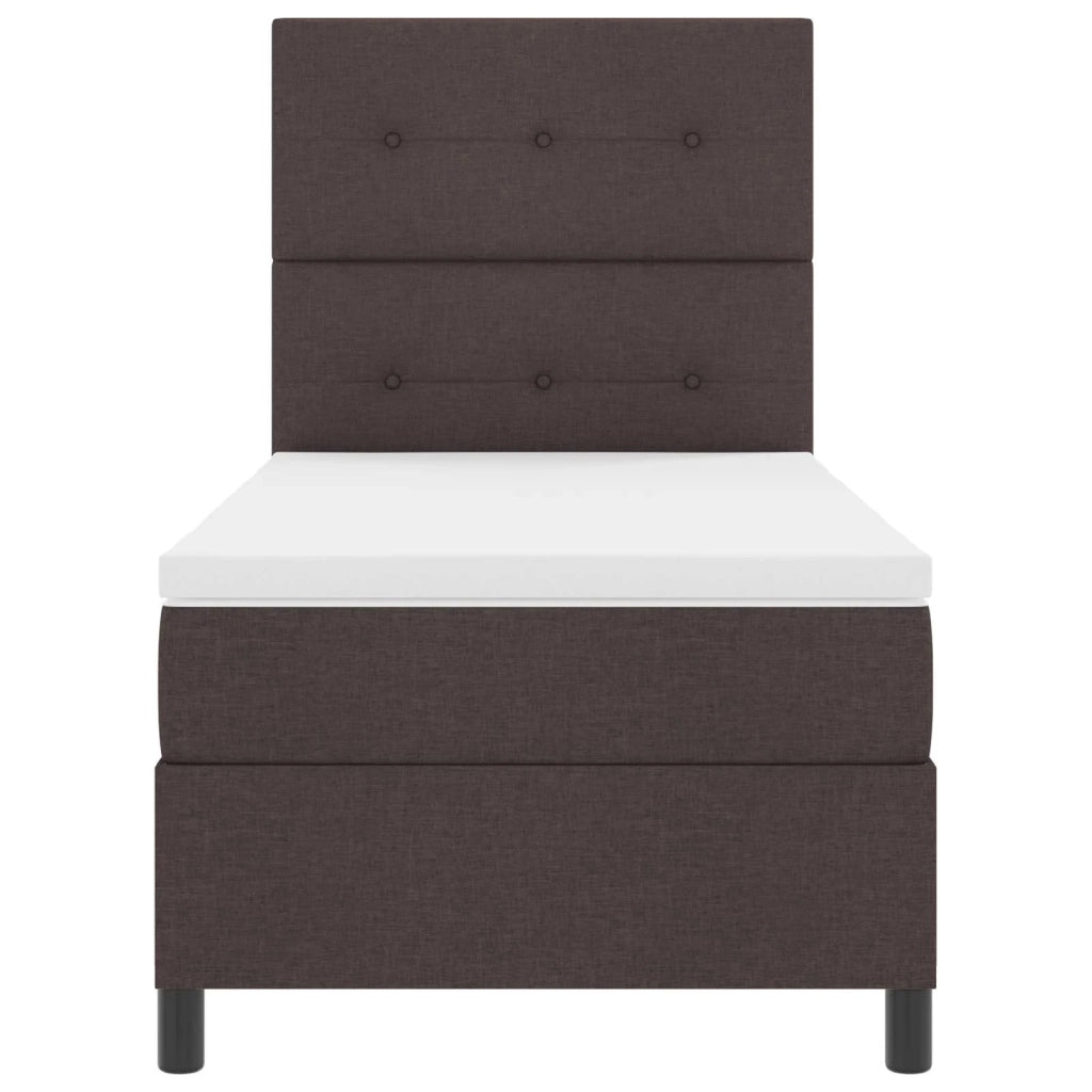Letto a molle con materasso Marrone scuro 90 x 190 cm Tessuto 3342833