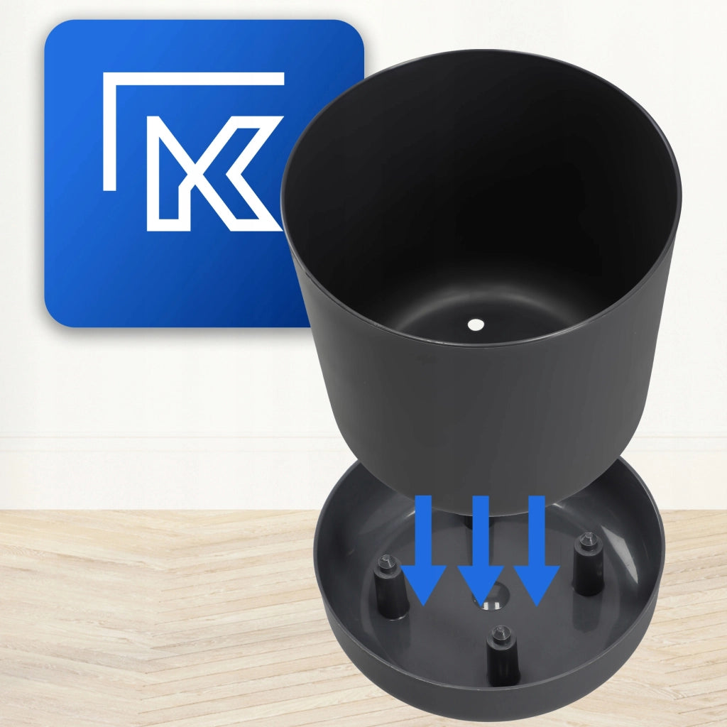 Vaso da fiori KADAX con supporto, coperchio, ciotola rotonda, 20 cm, antracite