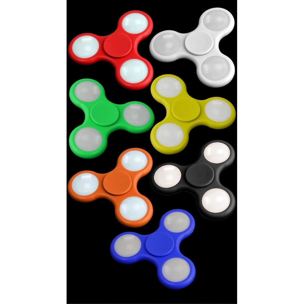 Trade Shop - Spinner Con Luci Led Luminoso Fidget Anti Stress 2 Pezzi Gioco Rilassante 3d -