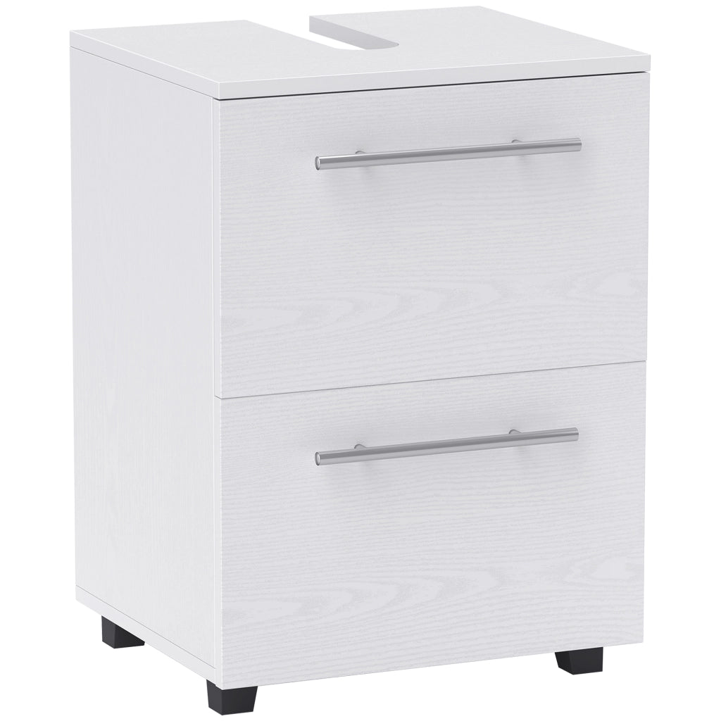 Mobile Sottolavabo Mobiletto Bagno Moderno 41,5x35,5x59 cm Rivestimento in Melamina Bianco