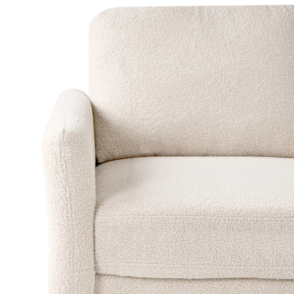 Divano a 3 posti rivestito in velluto a coste con poggiabraccia beige chiaro stile moderno soggiorno