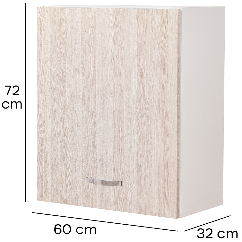 Mobile Cucina Pensile 1 Anta Componibile in Legno Colore Olmo 60x32 H72cm