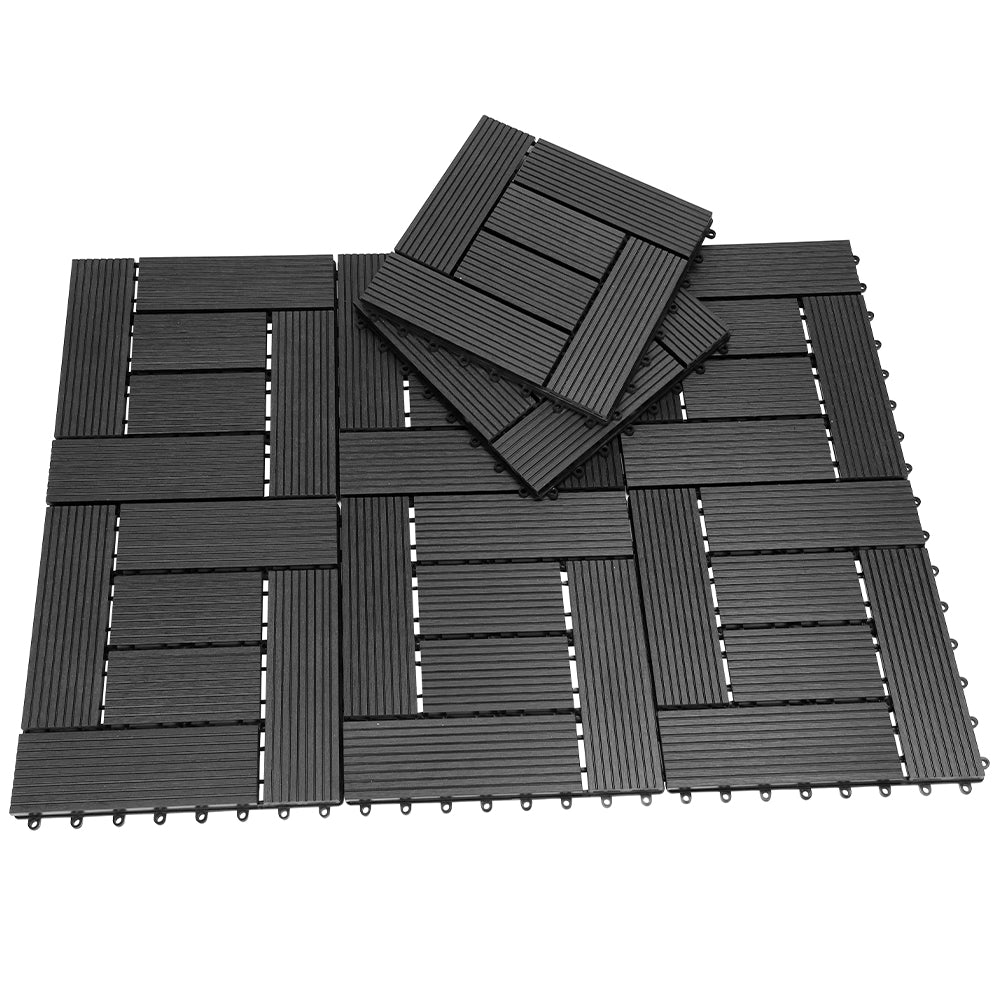 Kit 11 Mattonelle a Incastro per Terrazzo Piastrelle pavimenti 30x30cm in WPC Antiscivolo