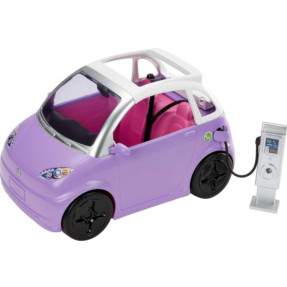 Barbie Bambola Barbie Auto Elettrica Viola Tettuccio Stazione e Cavo di Ricarica