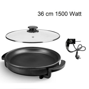Padella Piastra Elettrica 1500W Antiaderente 36cm Termostato Pizza Paella Grill