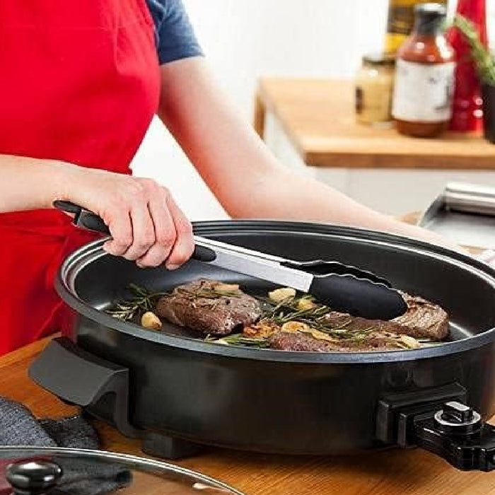 Padella Piastra Elettrica 1500W Antiaderente 36cm Termostato Pizza Paella Grill