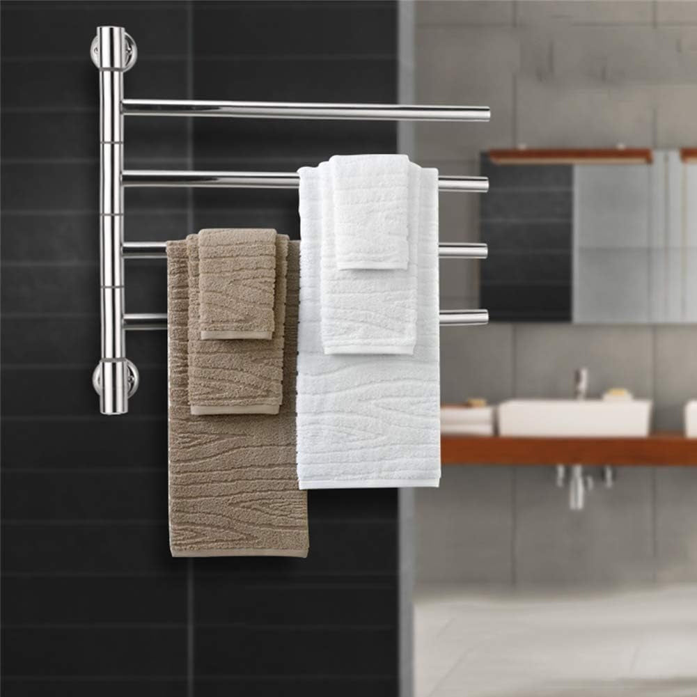 Scaldasalviette Termoarredo Elettrico Riscaldato 50 W da Bagno Parete 4 Elementi