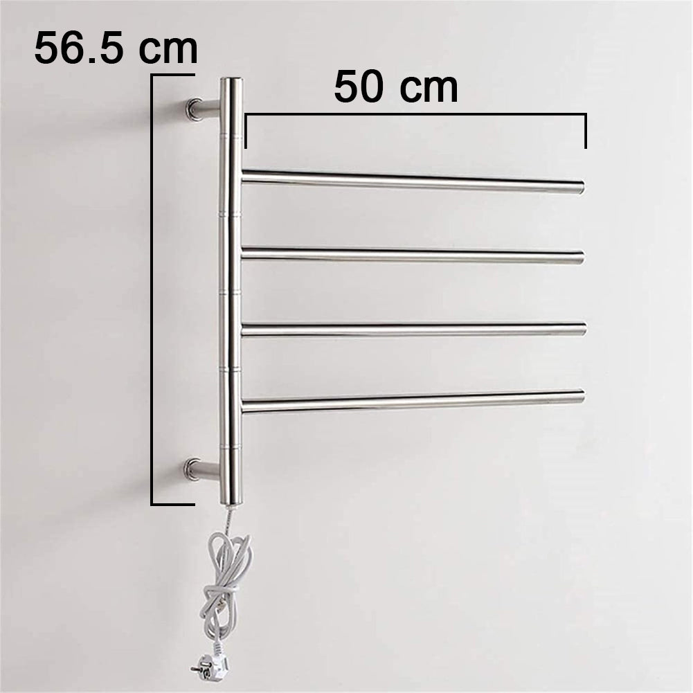 Scaldasalviette Termoarredo Elettrico Riscaldato 50 W da Bagno Parete 4 Elementi