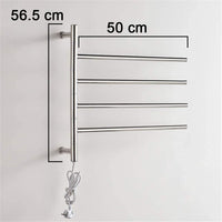 Scaldasalviette Termoarredo Elettrico Riscaldato 50 W da Bagno Parete 4 Elementi