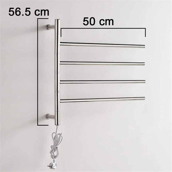 Scaldasalviette Termoarredo Elettrico Riscaldato 50 W da Bagno Parete 4 Elementi