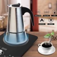 Macchina Caffè Espresso Moka 4tazze Induzione in Acciaio Inox