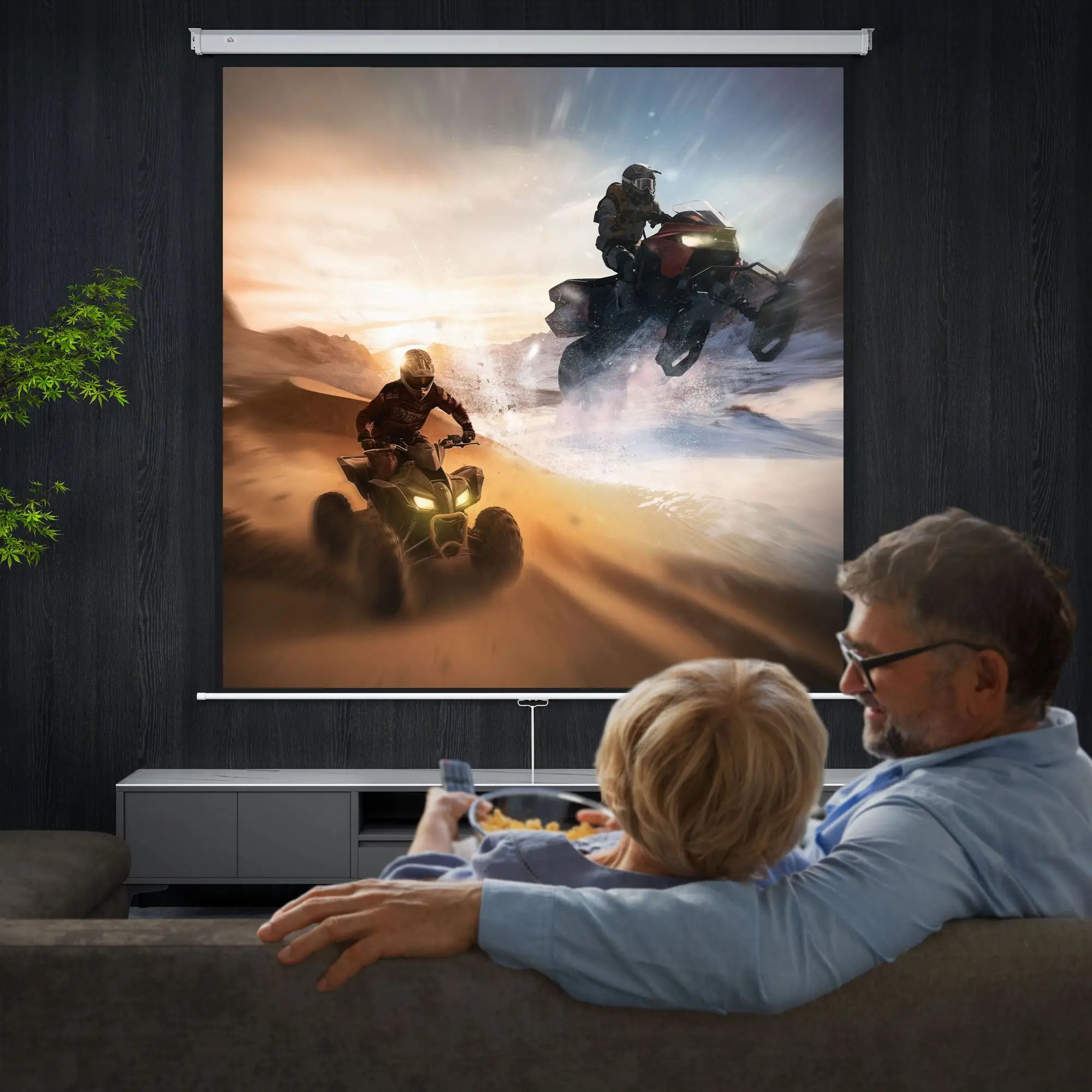 Schermo Proiettore 120" Formato 1:1 Angolo 160° Montaggio Soffitto o Parete