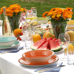 Set da 18 Piatti in Gres Porcellanato Multicolore Servizio da Tavola Sale e Pepe