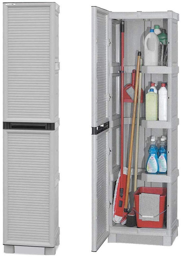 ARMADIO PORTASCOPE IN POLIPROPILENE 1 ANTA E 3 RIPIANI 50 X 39 X H172 CM