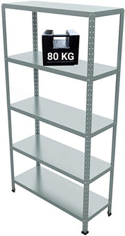 SCAFFALE IN METALLO ZINCATO ETTORE KIT BULLONI 100 X 40 X H187 CM CON 5 SCAFFALI