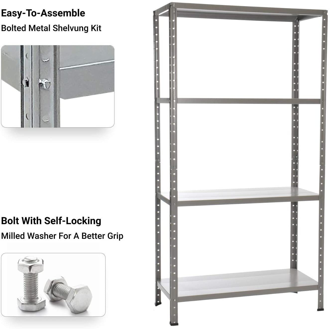 GRIMA PACCO DOPPIO CON 2 SCAFFALI COMPLETI 60 X 30 X 140 CM 4 RIPIANI 40 KG