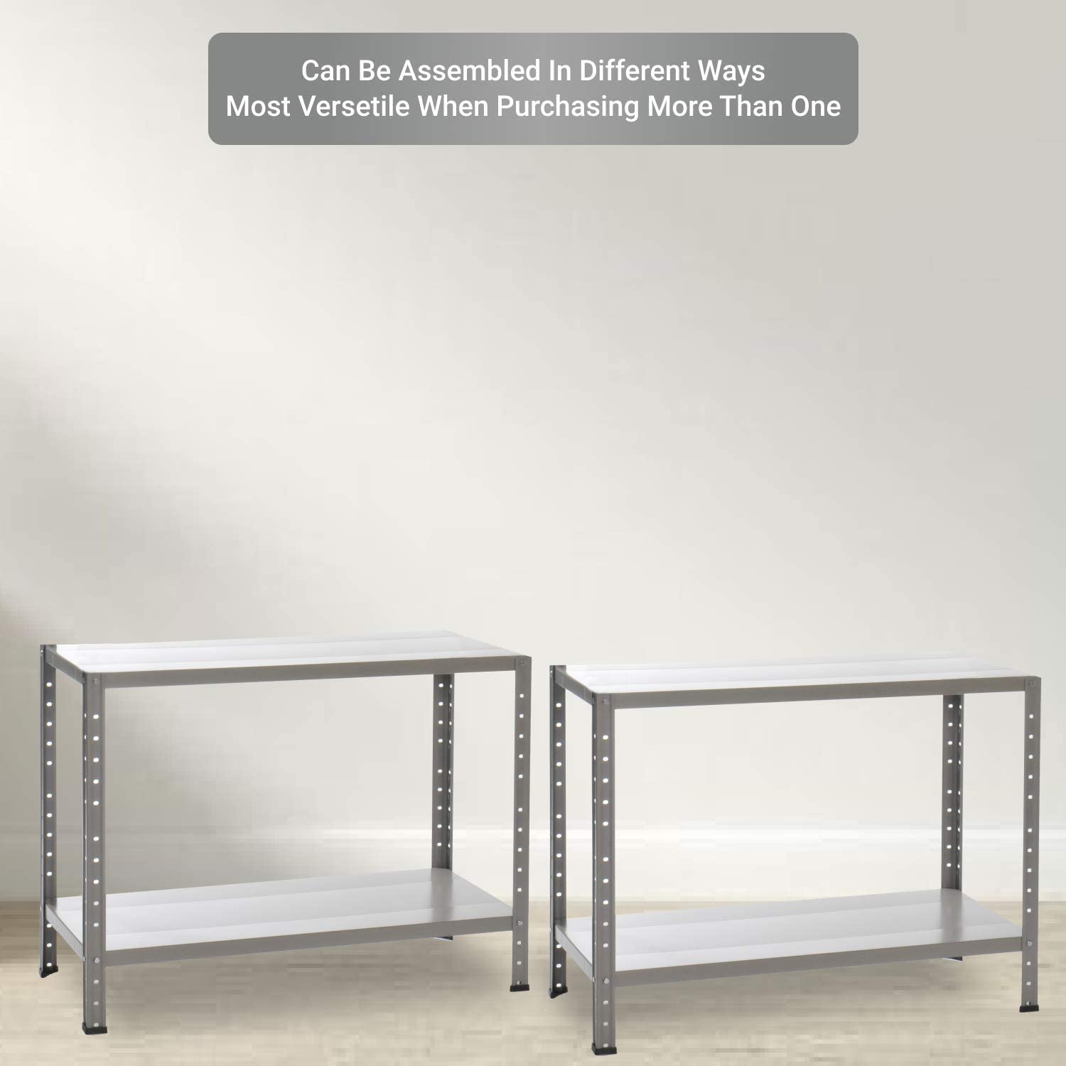 GRIMA PACCO DOPPIO CON 2 SCAFFALI COMPLETI 60 X 30 X 140 CM 4 RIPIANI 40 KG
