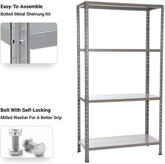 GRIMA PACCO DOPPIO CON 2 SCAFFALI COMPLETI 90 X 40 X 174 CM 4 RIPIANI 50 KG