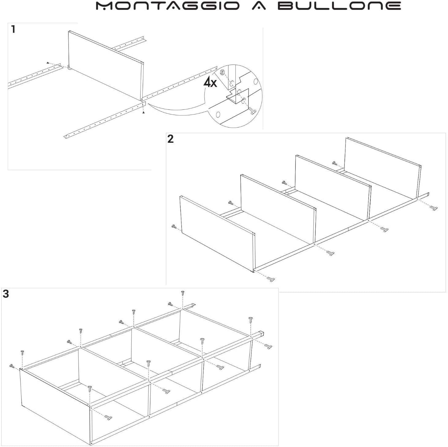 GRIMA PACCO DOPPIO CON 2 SCAFFALI COMPLETI 60 X 30 X 140 CM 4 RIPIANI 40 KG