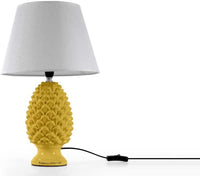LAMPADA LUMETTO CON DESIGN A PIGNA CON BASE IN COLORE GIALLO 44,5 CM
