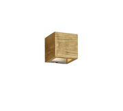 Applique LED cubo bi-emissione, legno, 11x11 cm, Brad