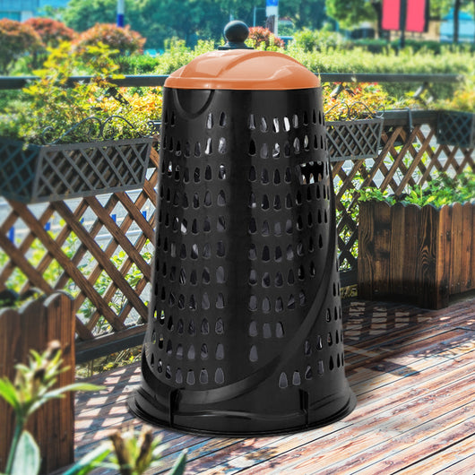 BAMA PATTUMIERA VARIO TRESPOLO PORTASACCO DA GIARDINO 110 LT NERO-ARANCIO