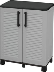 ARMADIO BASSO IN POLIPROPILENE 2 ANTE E RIPIANO 68 X 37 X H90 CM