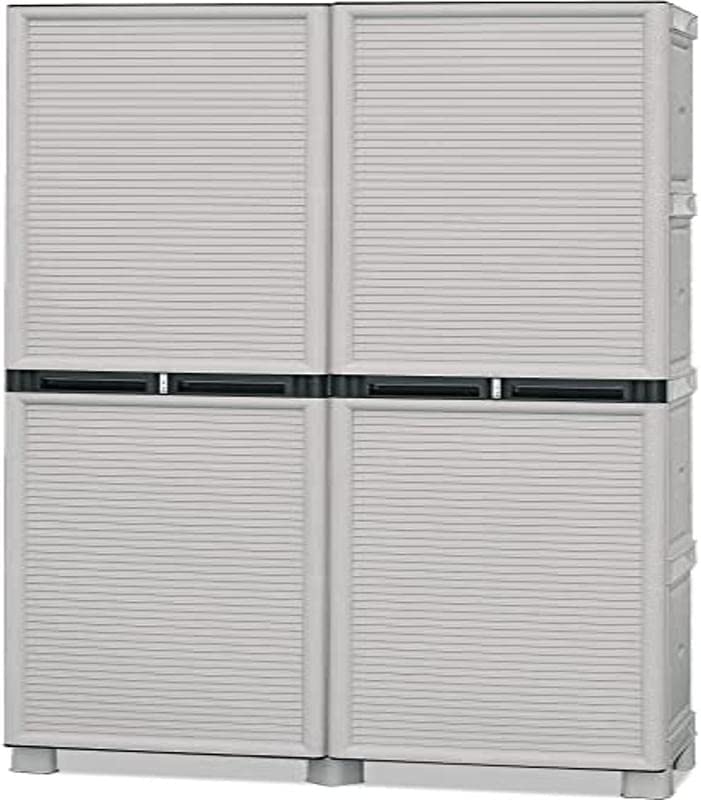 ARMADIO CONCERT IN POLIPROPILENE CON RIPIANI 39 X 100 X 172 CM COLORE GRIGIO