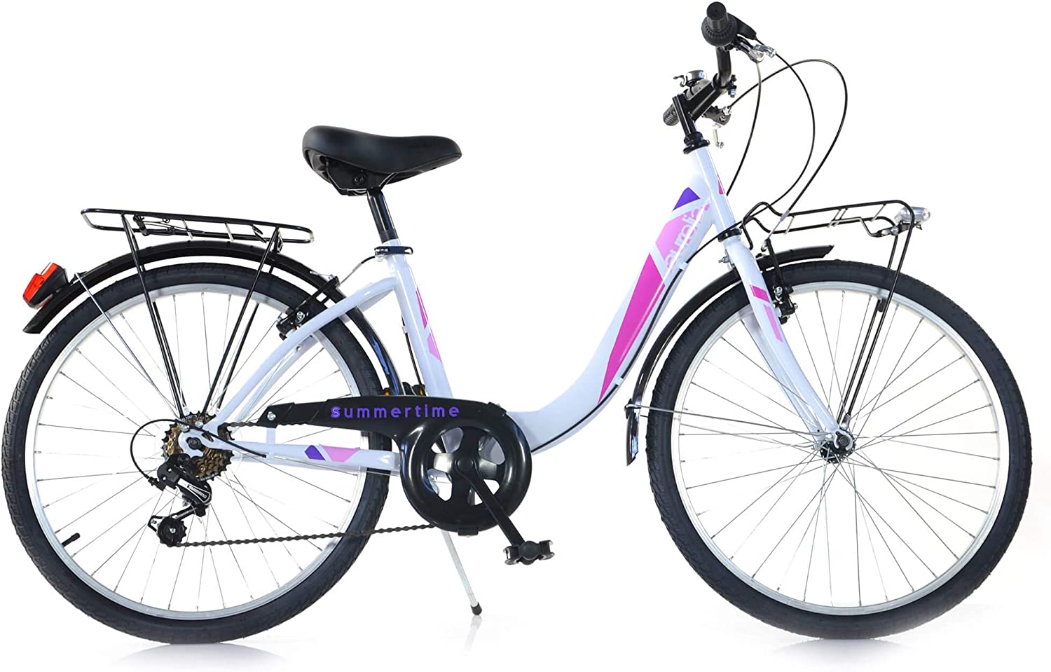 BICICLETTA VENERE DA 24" IN COLORE BIANCO E FUCSIA PER BAMBINA