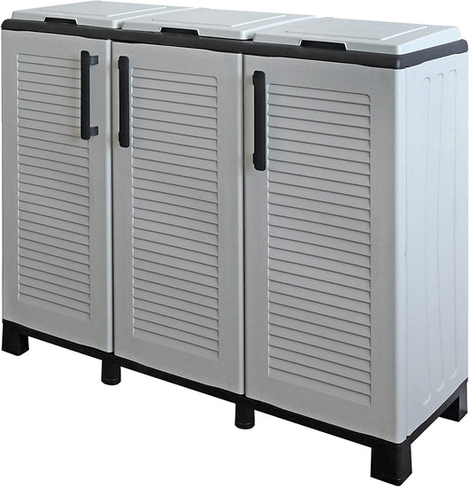 ARMADIO PATTUMIERA CONCERT CON 3 ANTE 102 X 37 X 90CM COLORE GRIGIO
