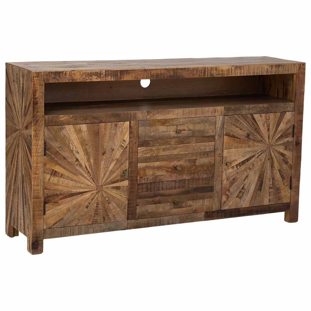 Credenza in legno naturale 165x41x94