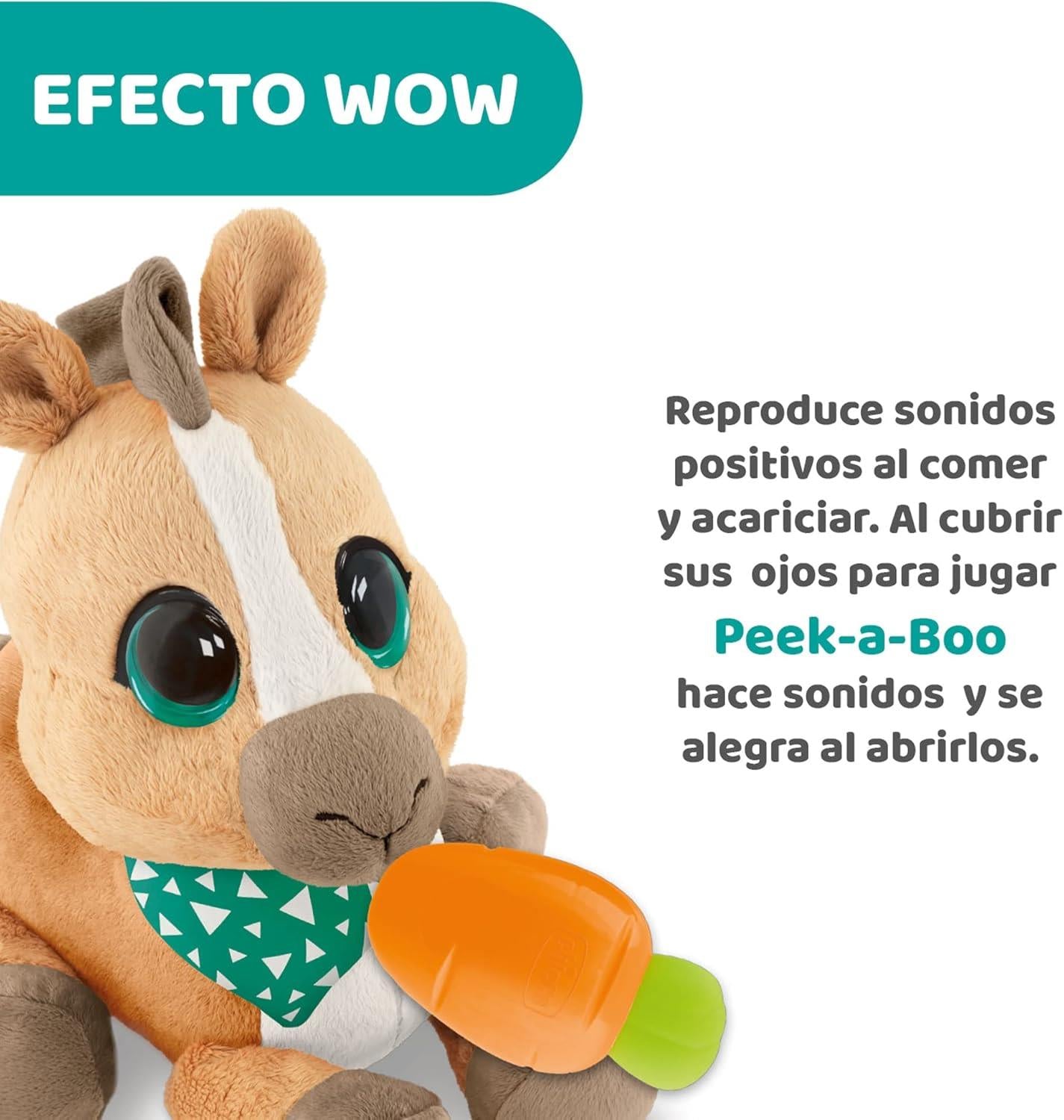 CHICCO PEEKABOO PONY PELUCHE DI PICCOLO CAVALLO INTERATTIVO PUPAZZO IDEALE COME ANIMALE DOMESTICO