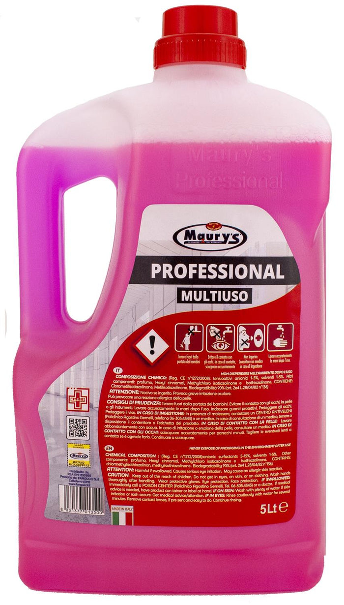 MAURY'S PROFESSIONAL 5LT DETERGENTE PAVIMENTI ASCIUTTO RAPIDO